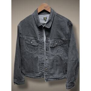 Women’s XL LEE Black Denim Jean Trucker Jacket EUC